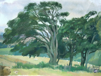 Эвелина Ли. Арундельский парк. Бумага, гуашь. 22х30. 1999. Авторское собрание