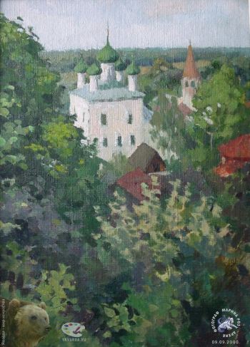 Эвелина Ли. Гороховец. Холст на картоне, масло. 45х38. 1993. Авторское собрание