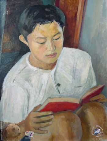 Эвелина Ли. Дима. Холст, масло. 35х20. 1994. Авторское собрание