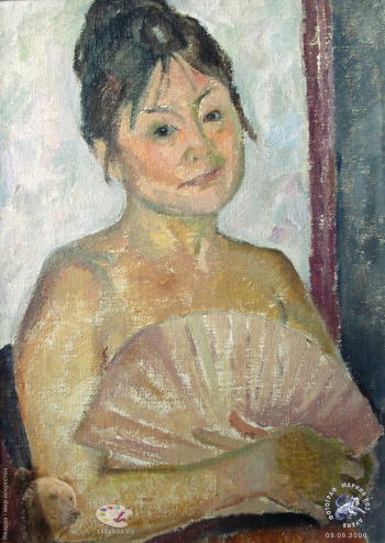 Эвелина Ли. Жарко. Холст на картоне, масло. 45х38. 1995. Авторское собрание.