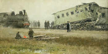 Владимиров Иван Алексеевич. Катастрофа. Холст, масло. 36х71. 1900. Государственный художественный музей Алтайского края.