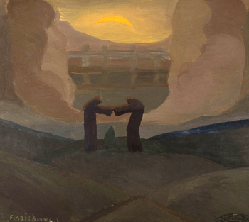 Кондратьев Валерий Васильевич. Сонаты. Картон, масло. 32,5х36. 1920-е. Частное собрание.