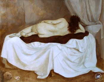 Эвелина Ли. Обнаженная. Бумага, гуашь. 40х60. 1995. Авторское собрание