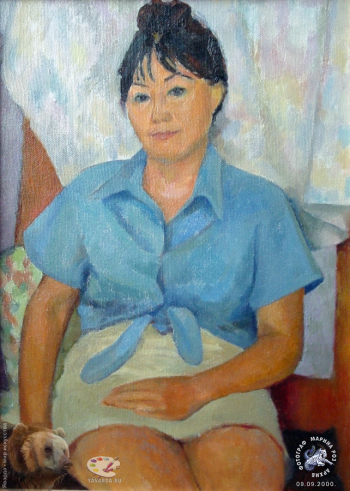 Эвелина Ли. Отдых. Холст, масло. 35х20. 1994. Авторское собрание.