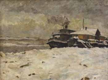 Крашенинников Александр Александрович. Перевоз зимой. Холст, масло. 52х69,3. 1903. Нижегородский государственный художественный музей.
