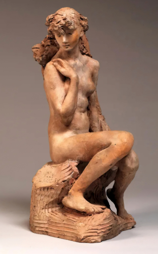Камилла Клодель (Camille Claudel). Девушка со снопом. Терракота. 35,6х18,5х20,7. 1887. Музей Родена.