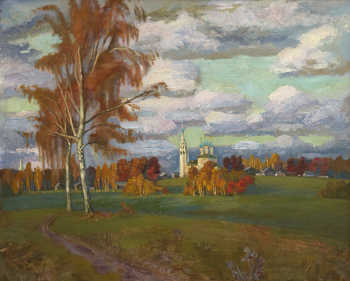 Куц Николай Константинович. Село Палех. Холст, масло. 90х110. 1960-1980. Сахалинский областной художественный музей.
