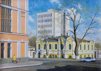 Черноус Владимир Иванович. Три возраста Армавира. Оргалит, масло. 50х70. 2004. Армавирский краеведческий музей.
