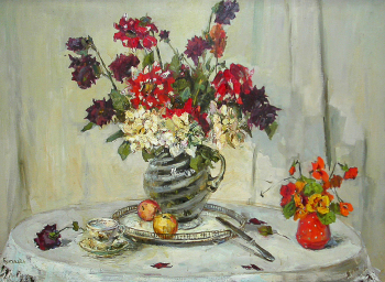 Булгакова Матильда Михайловна. Цветы. Холст, масло. 90х119,5. Вторая половина 20 века. Картинная галерея (Красноармейск).