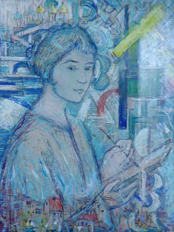 Рояк (Раяк) Ефим Моисеевич. Портрет О.В.Розановой. Картон, пастель, акварель, белила. 38х28. 1962. Государственный музей В.В.Маяковского.