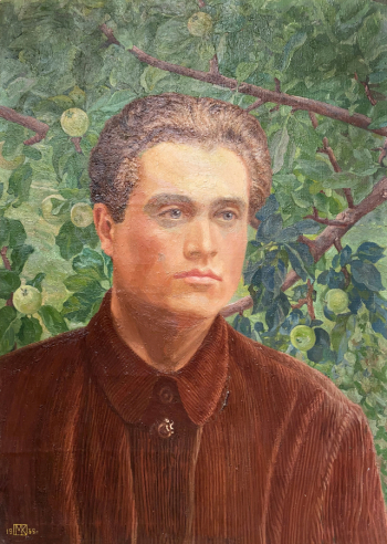 Климентов Михаил Иванович. Портрет брата, Александра Ивановича Климентова (1900-1935). Холст, масло. 69х49. 1939. Собрание семьи художника.