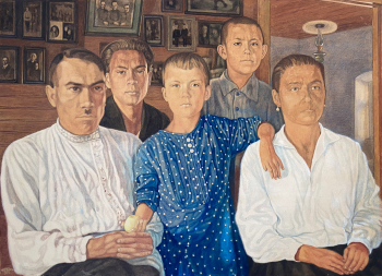 Климентов Михаил Иванович. Семейство брата, Петра Ивановича Климентова. Бумага, акварель. 44,8х63,2. 1955. Собрание семьи художника.