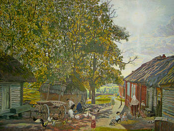 Климентов Михаил Иванович. Лето в деревне. Бумага, акварель. 61х43,5. 1927. Частное собрание.