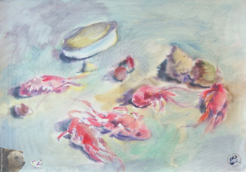 Шувалов Артур Анатольевич. Морской натюрморт. Бумага, акварель. 89х62. 2000. Авторское собрание.
