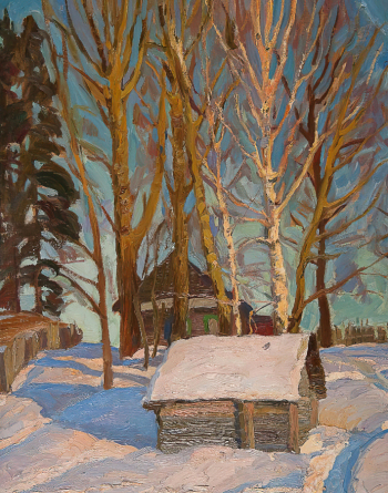 Соломин Николай Константинович. Мороз и Солнце. Картон, масло. 56х44. 1979. Новоуренгойский городской музей изобразительных искусств.