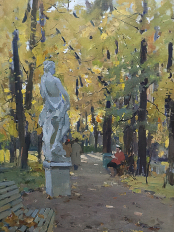 Соколов Василий Васильевич. Екатерининский парк. Холст, масло. 102х77. 1956. Новгородский государственный объединенный музей-заповедник.