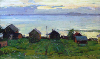 Крылов Иван Александрович. Чухломское озеро. Картон, масло. 41х67. 1967. Костромской государственный историко-архитектурный и художественный музей-заповедник.