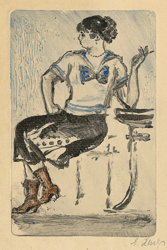 Хигер Ефим Яковлевич. Катька. Бумага, монотипия. 24,7х17,1. 1934. Государственный музей истории Санкт-Петербурга.