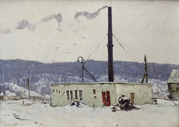Коровин Анатолий Яковлевич (1930-1995). Кочегарка. Холст, масло. 33х47,5. 20 век. Пензенская областная картинная галерея имени К.А.Савицкого.
