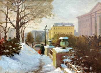 Быкова Любовь Фёдоровна. Горловка зимой. Холст, масло. 40х55. 1968. Горловский художественный музей.