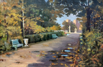 Быкова Любовь Фёдоровна. Горловка. Парк имени Горького. Холст, масло. 40,5х61. 1960. Горловский художественный музей.