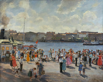 Петровский Иван Владимирович. Выходной день на Неве. Холст, масло. 154,5х195. 1937. Государственный музейно-выставочный центр РОСИЗО.