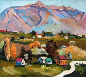 Акатьев Андрей Александрович. Осенние горы у Адлера. Холст, масло. 90х100. 2008. Мемориальный комплекс Славы имени А.А.Кадырова.
