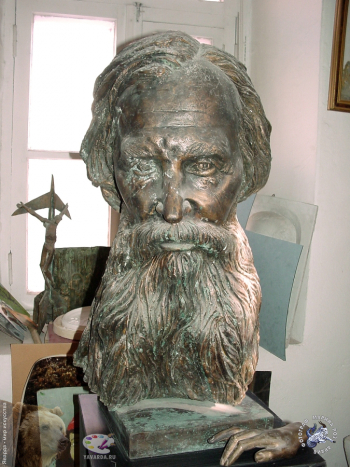 Орехов Юрий Григорьевич. В мастерской Ю.Г.Орехова. 2000. Фотограф Марина Роз.