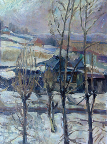 Эйбушитц Юрий Николаевич. Оттепель. Холст, масло. 82х60. 1980. Музей истории и культуры города Златоуста.
