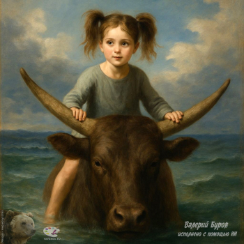 Буров Валерий Александрович. Похищение Европы. Цифровая живопись. 2024. Авторское собрание.