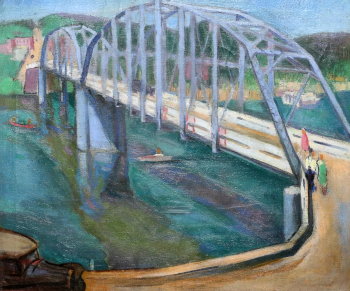 Адриан Дорнбуш. Мост в Айове. Холст, масло. 61х71,1. 1935. Частное собрание.