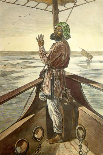 Неизвестный художник. На реке Инд. Иллюстрация. 1876. Газета `The Illustrated London News`, 1 апреля 1876.