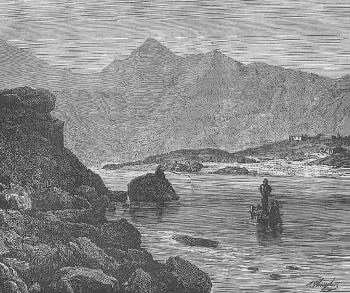 Фредерик Уимпер. Вид реки Инд. Бумага, офорт. 1883. Вашингтонский университет.