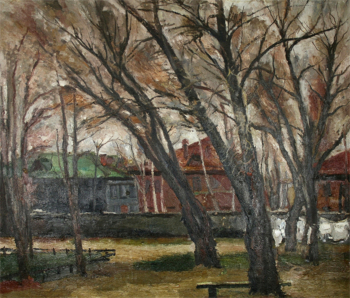 Морозов Александр Иванович (1902-1997). Осень. Масловка. Холст, масло. 89х104. 1937. Ивановский областной художественный музей.