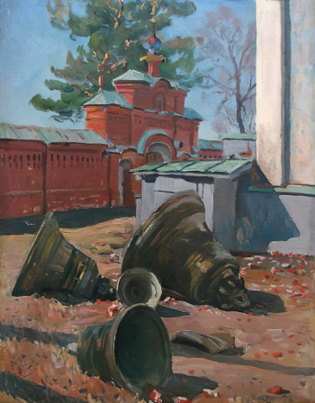 Столица Евгений Иванович. Сергиев (Колокола). Холст на фанере, масло. 68,4х54. 1924. Череповецкое музейное объединение.