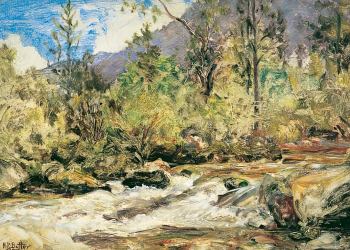 Говард Расселл Батлер. Река в Вайоминге. Холст, масло. 25,4х35,6. Частное собрание.