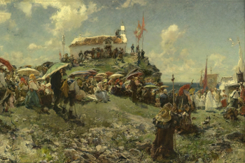Франсиско Прадилья. Праздник (Месса на открытом воздухе). Доска, масло. 34х51. 1891. Государственный музей изобразительных искусств имени А.С.Пушкина.