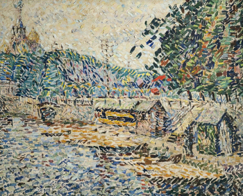 Суков Владимир Всеволодович. Лодки у Летнего сада. Холст, масло. 107х133. 1930. Государственный Русский музей.