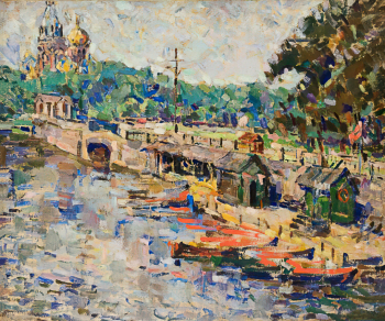 Суков Владимир Всеволодович. Лодки. Холст, масло. 100х120. 1930. Вятский художественный музей имени В.М. и А.М.Васнецовых.