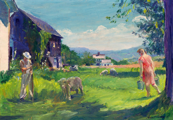 Уильям Малерб. Ферма. Тетфорд, Вермонт. Холст, масло. 46,7х66,4. 1945. Частное собрание.