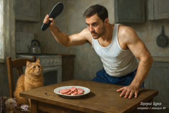 Анекдот с картинкой `Охота на муху`