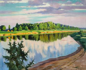 Таскин Алексей Алексеевич. Озеро. Холст, масло. 57,5х70,5. 1926. Государственный Русский музей.