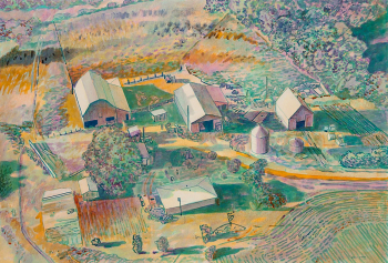 Гарольд Грегор. Иллинойс. Бумага, акварель. 94х129,5. 1989. Частное собрание.