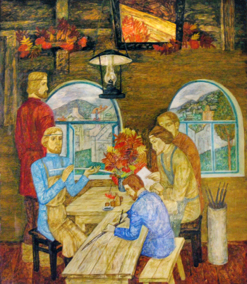 Зозуля Владимир Иосифович. Златоустовская гравюра. Доска, темпера. 99х77. 1982. Музей истории и культуры города Златоуста.