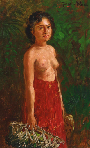 Теодор Уорс. Самоанская торговка фруктами. Холст на картоне, масло. 40,6х25,4. 1902. Частное собрание.