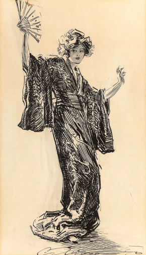 Чарльз Дана Гибсон. Японка. Бумага, тушь, перо. 52,4х31,1. 1912. Частное собрание.