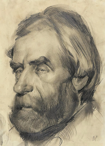 Резников Василий Степанович. Мужской портрет. Бумага, карандаш. 33х30. 1920-е. Краснодарский краевой художественный музей имени Ф.А.Коваленко.