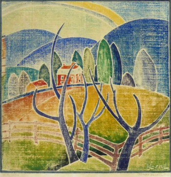 Бланш Лаззелл. Холмы Западной Виргинии. Бумага, литография. 42,5х41,3. 20 век. Частное собрание.