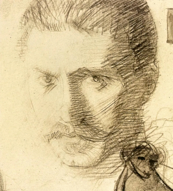 Бойчук Михаил Львович. Автопортрет. Бумага, карандаш. 1910-е. Частное собрание.