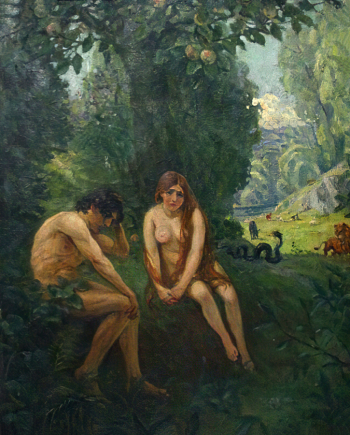 Боскин Михаил Васильевич. Адам и Ева. Холст, масло. 103,1х82,5. 1919. Сергиево-Посадский государственный историко-художественный музей-заповедник.